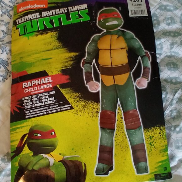 NICKELODEON RAPHAEL TEENAGE MUTANT NINJA TURTLES COSTUME MUSCLE BODYSUIT 12-14 L - Picture 1 of 11